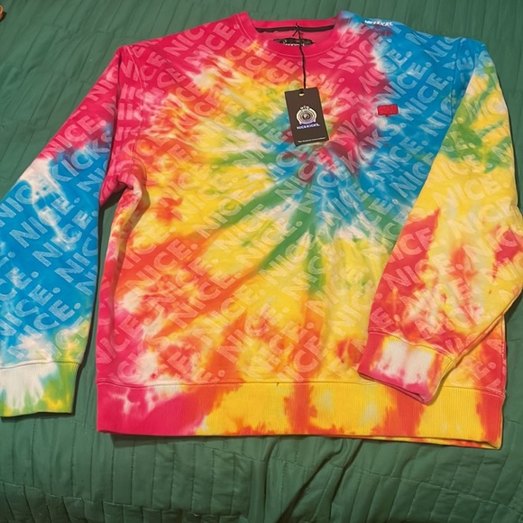 Men’s Nice Kicks Rainbow Tye Dye Sweatershirt - Picture 2 of 4